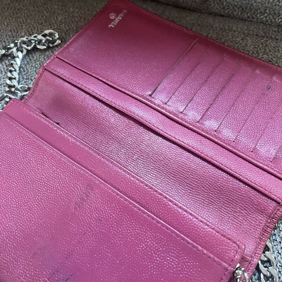 Authentic Chanel Lambskin Red Flap Wallet WOC Bag - Picture 9 of 12